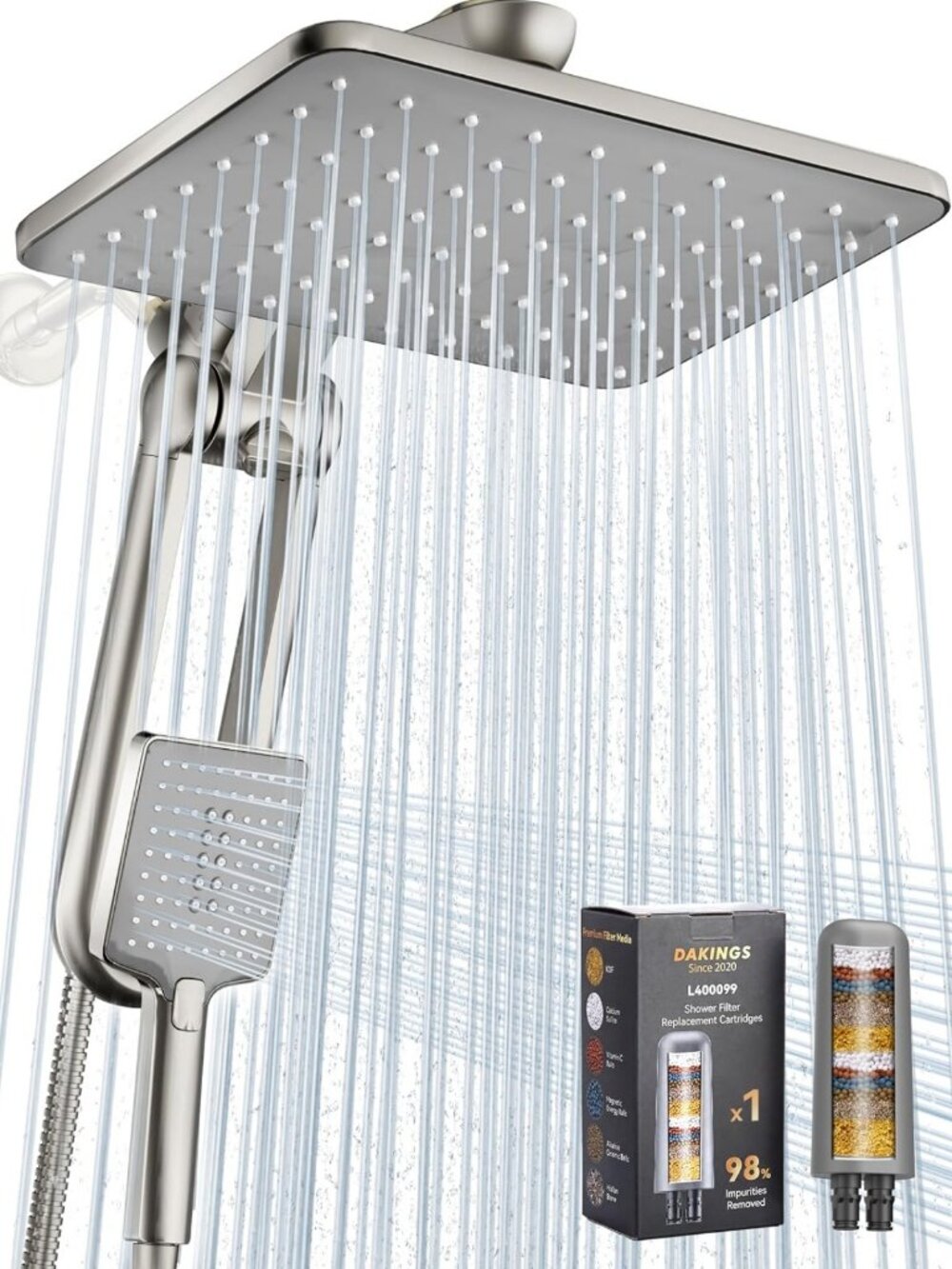 Dual Filter Handheld Showerhead Spray Combo - Perfect for Hard Water & Spa